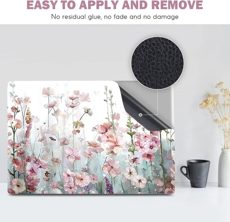 DINKY Laptop Skin Sticker Decal, 16" 16.5” 17” 17.3 inch Laptop Universal Reusable Vinyl Skin Stickers Art Cover Decal Notebook PC Personalized Protector Flower - Image 4